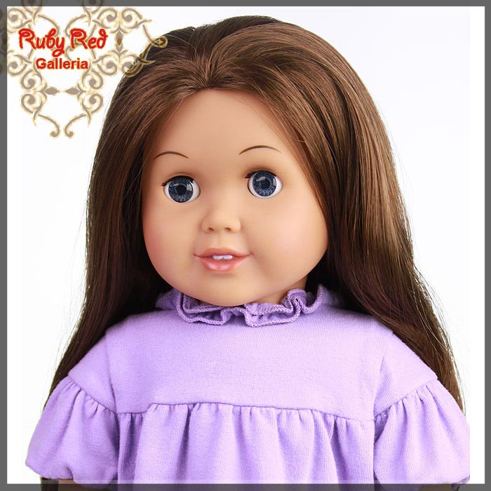 Wavy Brunette Parting Wig for 18" Girl (AD0007E)