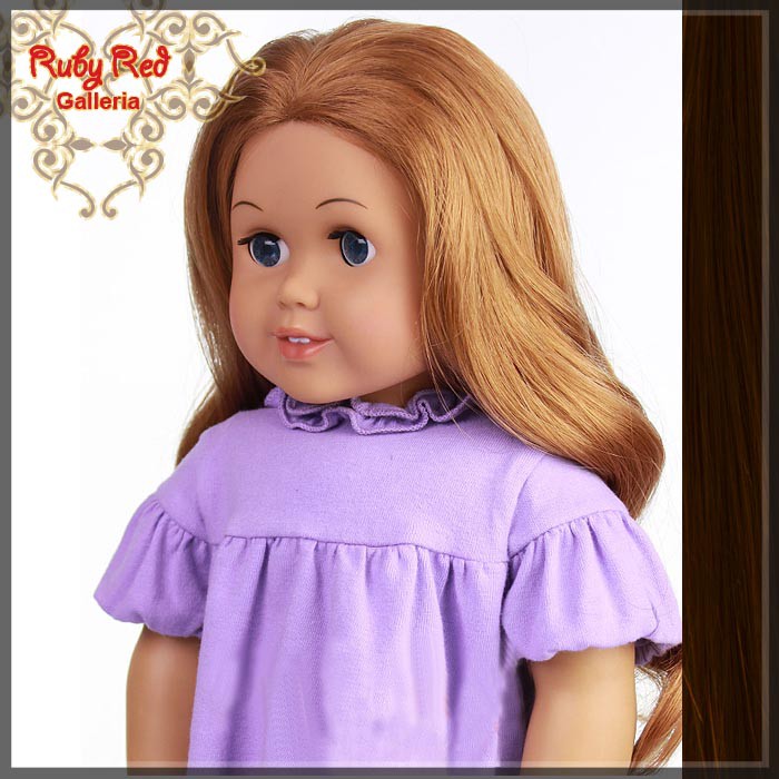 Wavy Brunette Parting Wig for 18" Girl (AD0007E)