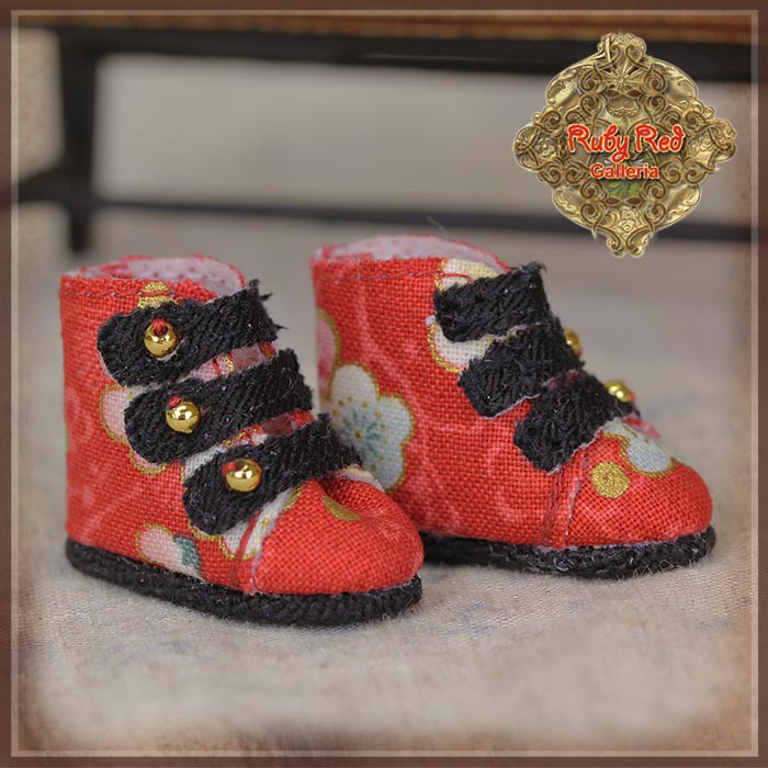 Floral Fabric Boots for 8" Dolls (HH0052A)