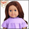 Wavy Dark Auburn Parting Wig for 18" Girl (AD0007C)