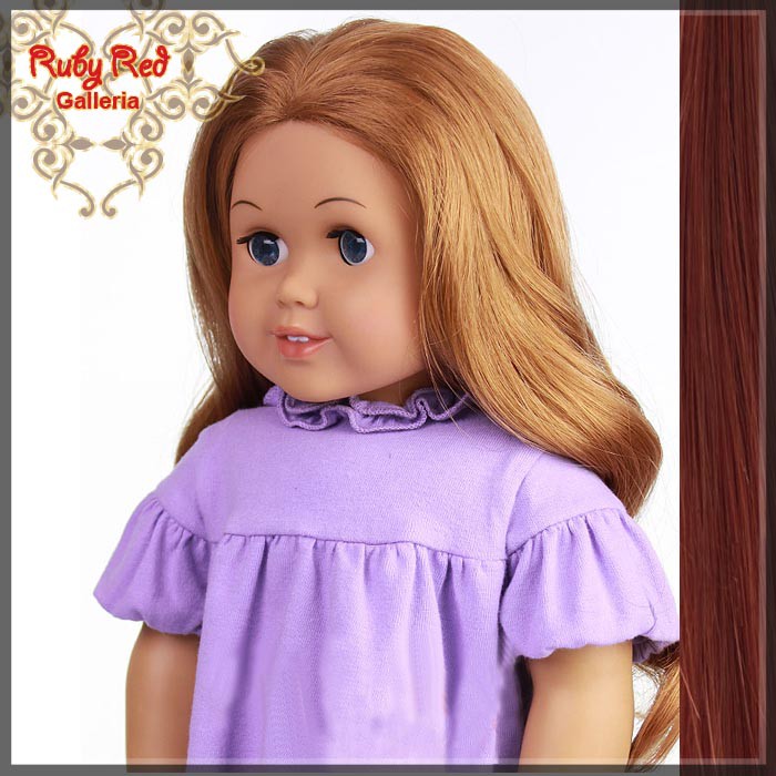 Wavy Dark Auburn Parting Wig for 18" Girl (AD0007C)