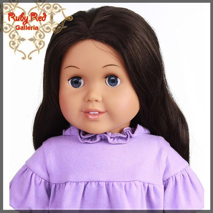 Wavy Dark Brown Parting Wig for 18" Girl (AD0007A)