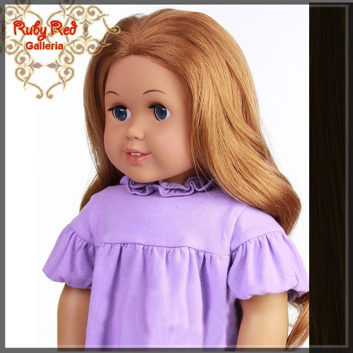 Wavy Dark Brown Parting Wig for 18" Girl (AD0007A)
