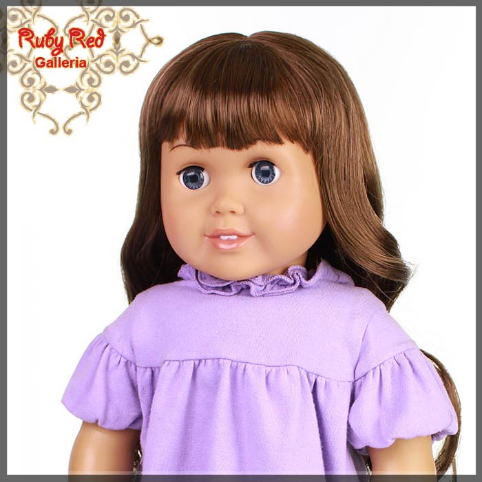 Wavy Brunette Bang Wig for 18" Girl (AD0006E)