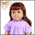 Wavy Dark Auburn Bang Wig for 18" Girl (AD0006C)