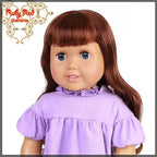 Wavy Dark Auburn Bang Wig for 18" Girl (AD0006C)