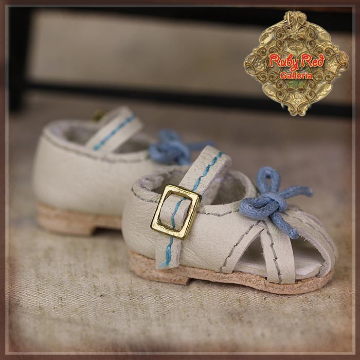 White Real Leather Shoes for 8" Dolls (HH0053A)