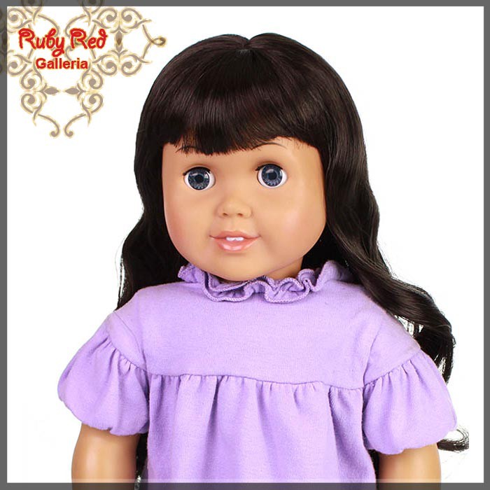Wavy Dark Brown Bang Wig for 18" Girl (AD0006A)