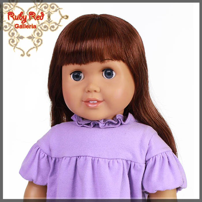 Wavy Dark Auburn Bang Wig for 18" Girl (AD0005C)