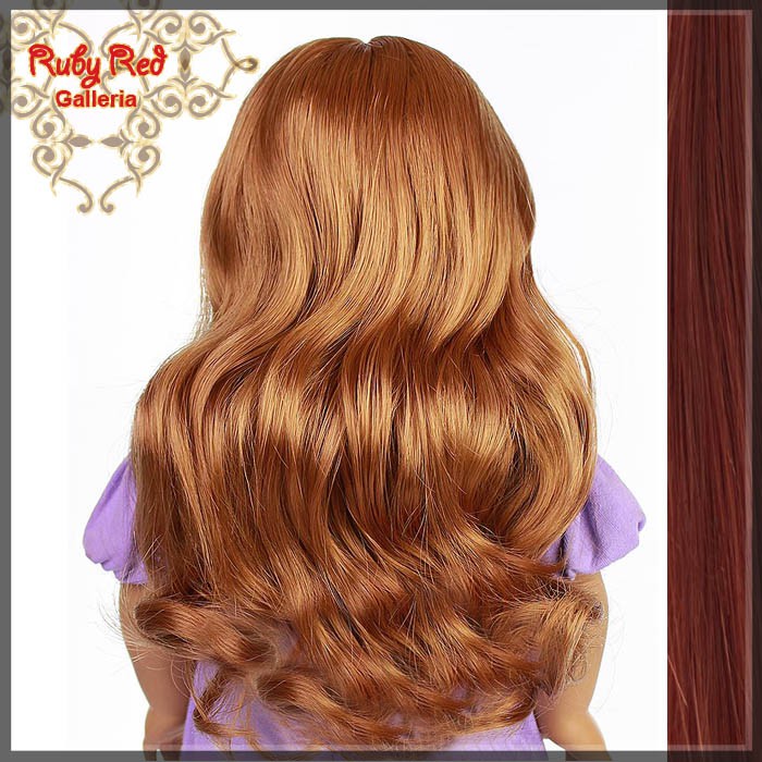 Wavy Dark Auburn Bang Wig for 18" Girl (AD0005C)
