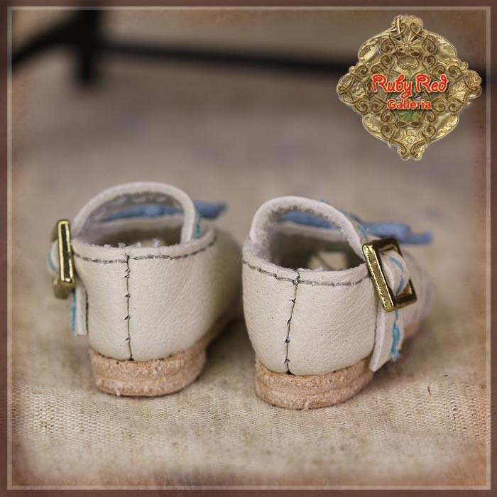 White Real Leather Shoes for 8" Dolls (HH0053A)