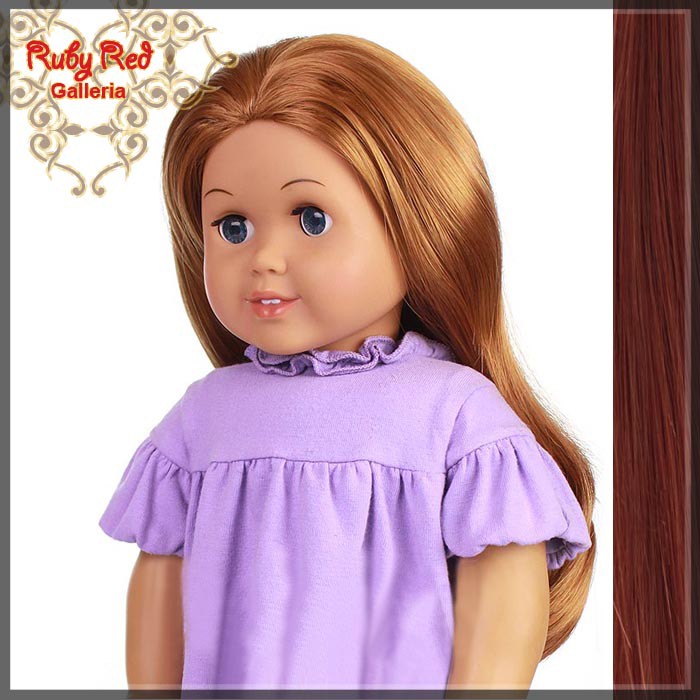 Straight Dark Auburn Parting Wig for 18" Girl (AD0004C)