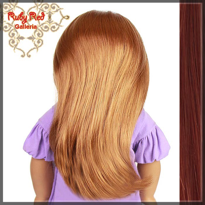 Straight Dark Auburn Parting Wig for 18" Girl (AD0004C)