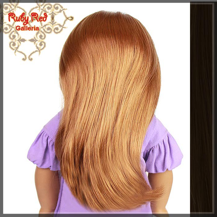 Straight Dark Brown Parting Wig for 18" Girl (AD0004A)
