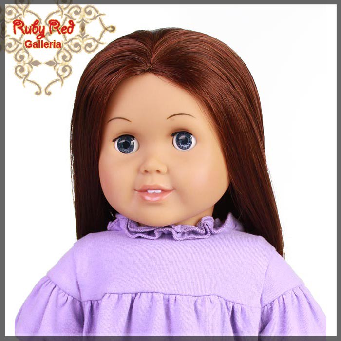 Straight Dark Auburn Parting Wig for 18" Girl (AD0003C)