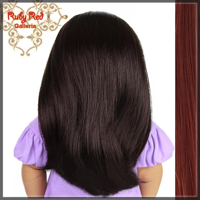 Straight Dark Auburn Parting Wig for 18" Girl (AD0003C)