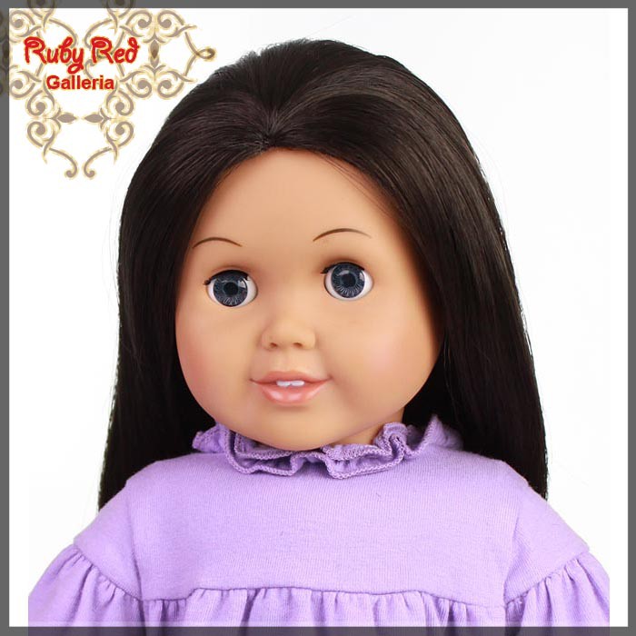 Straight Dark Brown Parting Wig for 18" Girl (AD0003A)