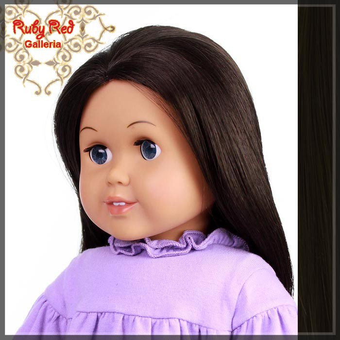 Straight Dark Brown Parting Wig for 18" Girl (AD0003A)