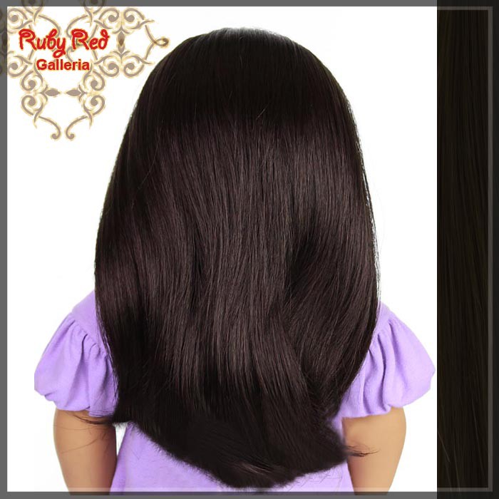Straight Dark Brown Parting Wig for 18" Girl (AD0003A)