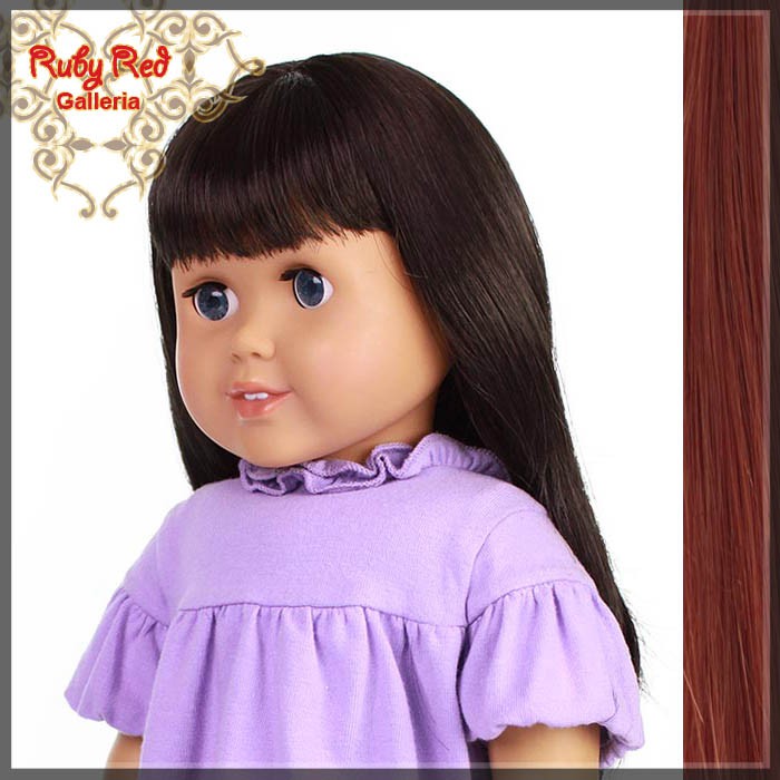 Straight Dark Auburn Bang Wig for 18" Girl (AD0002C)