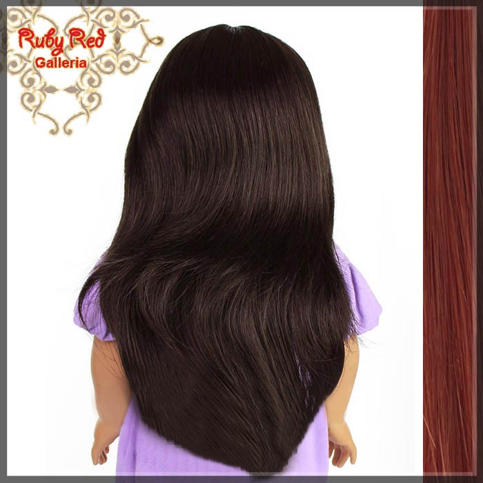 Straight Dark Auburn Bang Wig for 18" Girl (AD0002C)