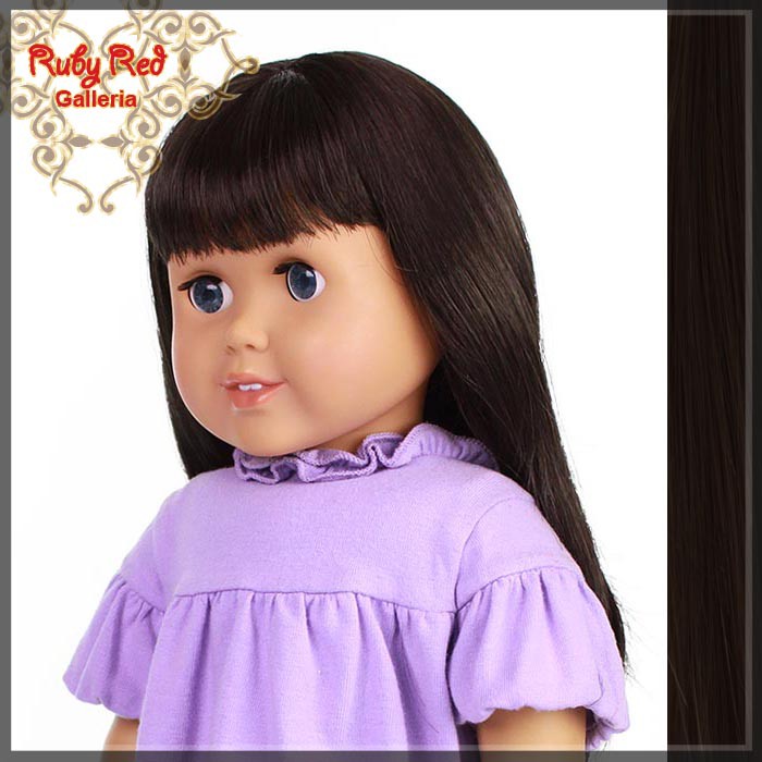 Straight Dark Brown Bang Wig for 18" Girl (AD0002A)