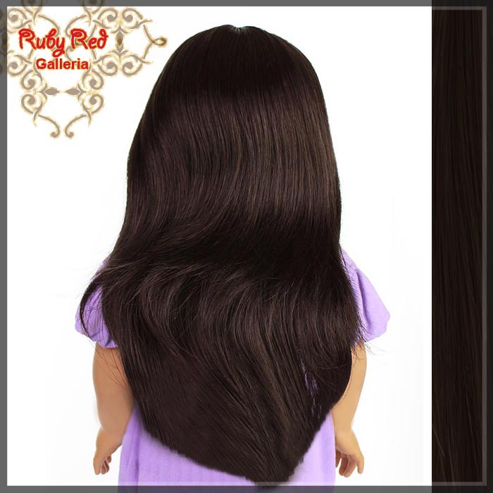 Straight Dark Brown Bang Wig for 18" Girl (AD0002A)