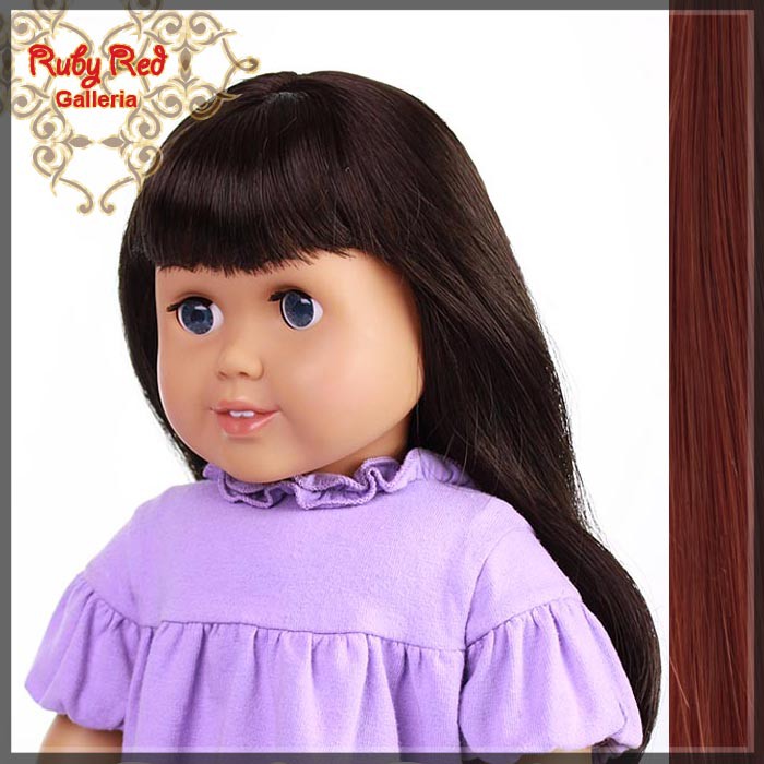 Straight Dark Auburn Bang Wig for 18" Girl (AD0001C)