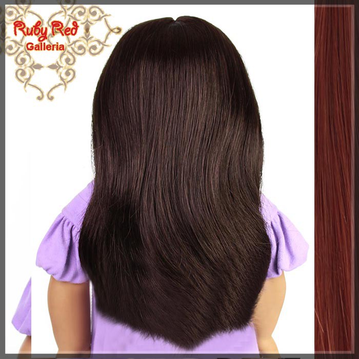 Straight Dark Auburn Bang Wig for 18" Girl (AD0001C)