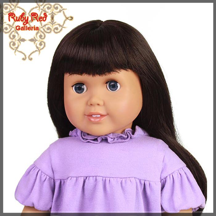 Straight Dark Brown Bang Wig for 18" Girl (AD0001A)