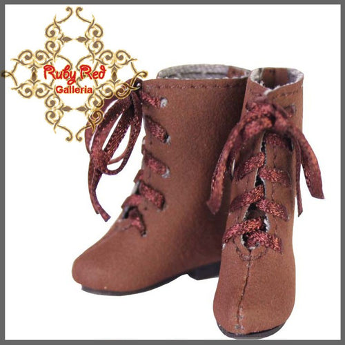 2.2cm Dark Brown Tie Bootiefor Blythe, Pullip & Momoko Dolls (RH0014C)