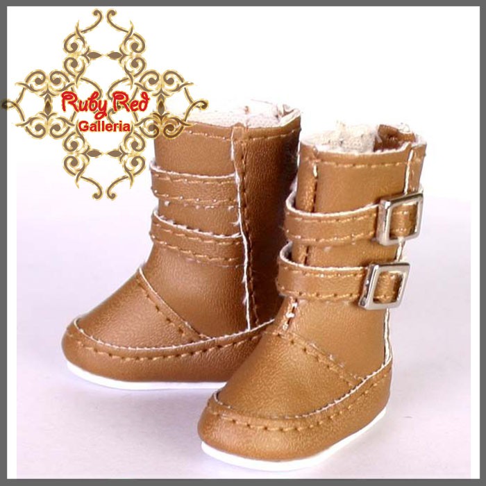 2.2cm Pale Brown Buckle Snow Boots for Blythe, Pullip & Momoko Dolls(RH0013F)