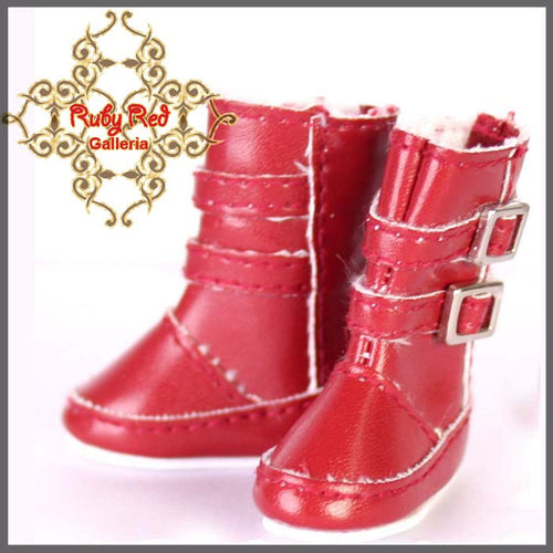 2.2cm Red Buckle Snow Boots for Blythe, Pullip & Momoko Dolls (RH0013B)