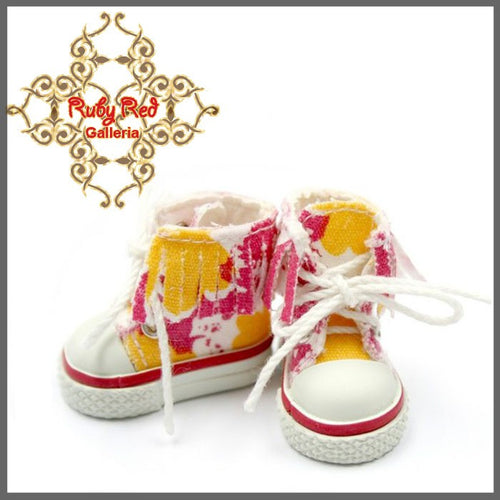 2.2cm Pink & White Canvas Sneakers for Blythe, Pullip & Momoko Dolls (RH0010F)