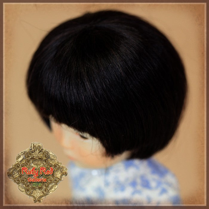 Ten Ping Black Mohair Wig for 8" Dolls (HD0007F)