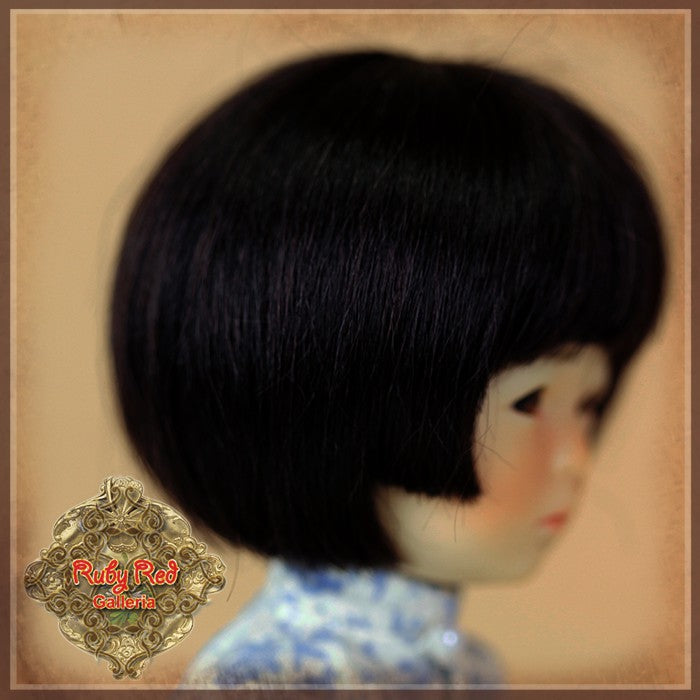 Ten Ping Black Mohair Wig for 8" Dolls (HD0007F)