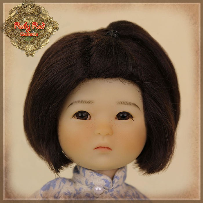 Dark Brown Mohair Wig for 8" Dolls (HD0025A)