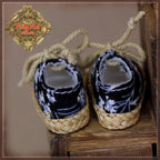 White/Blue Floral Shoes for 8" Dolls (HH0061A)