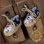 White/Blue Floral Shoes for 8" Dolls (HH0061A)