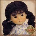 Dark Brown with Pigtails Mohair Wig for 8" Dolls (HD0026A)