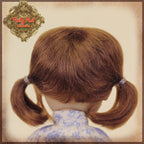 Brown with Pigtails Mohair Wig for 8" Dolls (HD0030A)