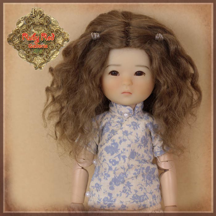 Brown Mohair Wig for 8" Dolls (HD0034A)