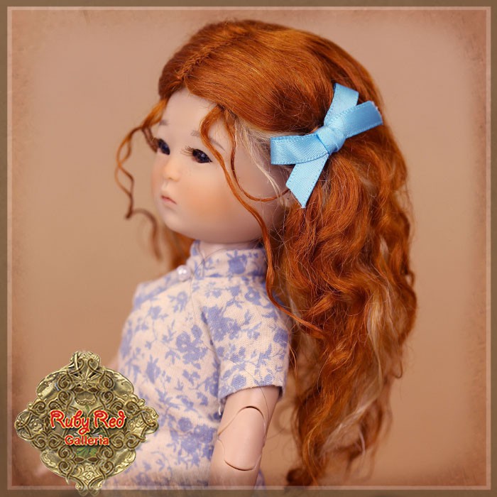 Red with Blonde Highlights Mohair Wig for 8" Dolls (HD0038A)