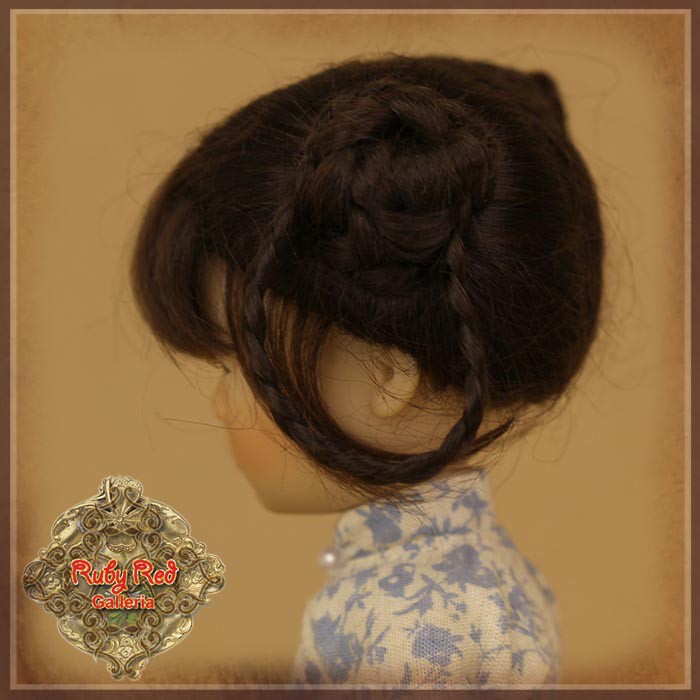 Brunette with Braids Mohair Wig for 8" Dolls (HD0039A)