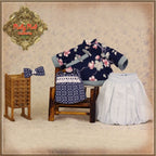 Conjunto estampado floral azul de Ten Ping de 8" (HC0051A)