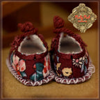 Burgundy with Flower Shoes for 8" Dolls (HH0071A)