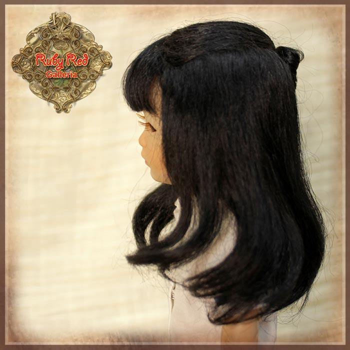 Black with Braids Mohair Wig for 8" Dolls (HD0045A)
