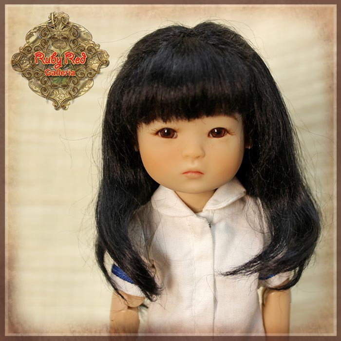 Black with Braids Mohair Wig for 8" Dolls (HD0045A)