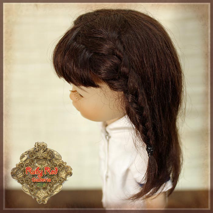 Black with Braids Mohair Wig for 8" Dolls (HD0046A)