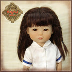 Black with Braids Mohair Wig for 8" Dolls (HD0046A)